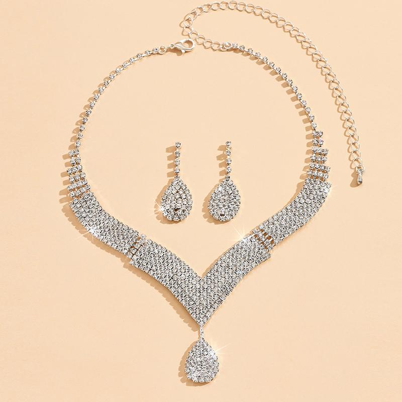 2 шт. модные ожерелья серьги комплект ювелирных изделий женские свадебные аксессуары подарок