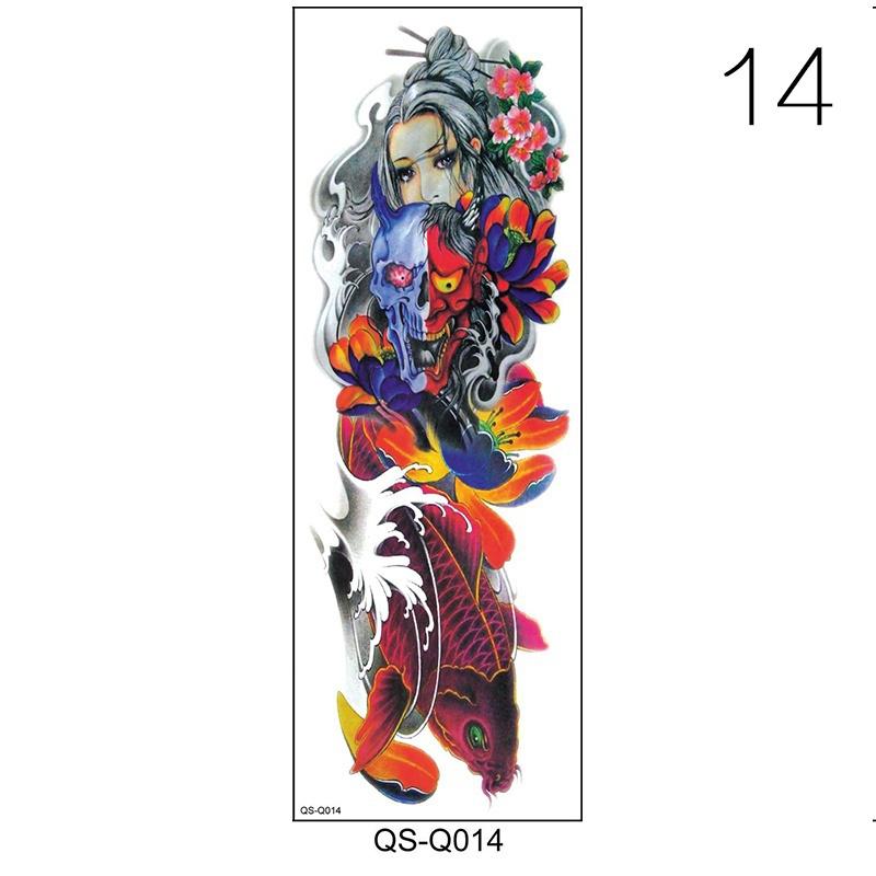 1 шт. татуировка наклейка полный цветок рука рыба павлин лотос узор временный макияж боди-арт