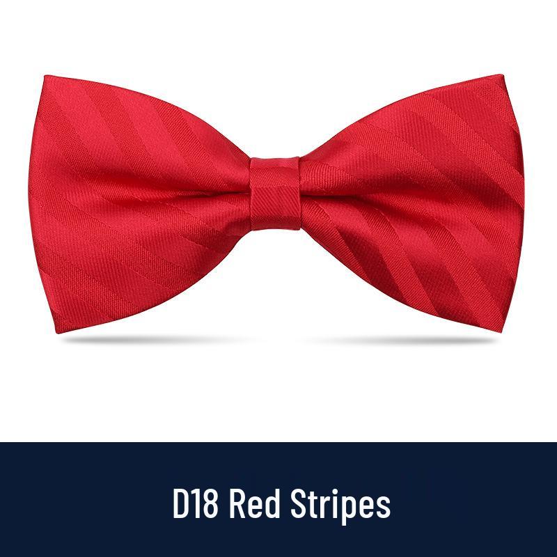 Men's Burgundy & Black Bow Tie for Weddings - British Korean Style
