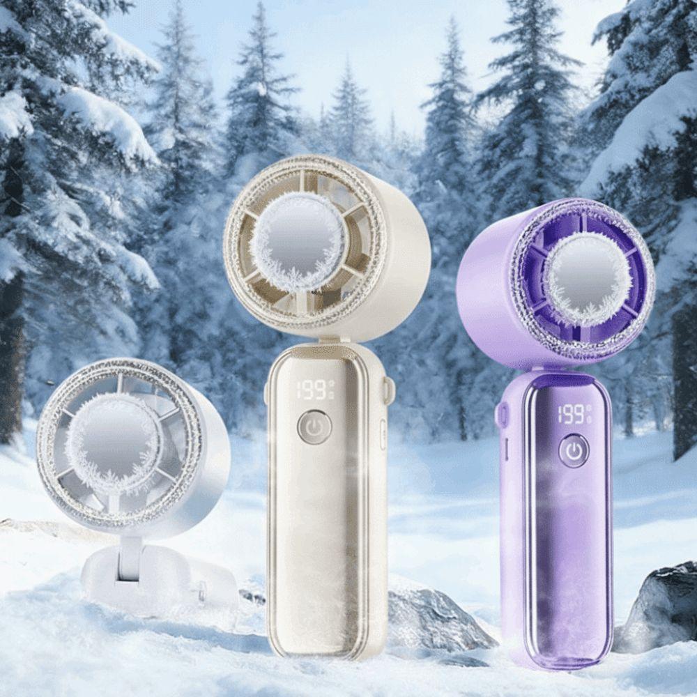 USB Rechargeable Mini Handheld Fan Ultra-Quiet Small Electric Fan Cooling and Ice Pack Fan Travel