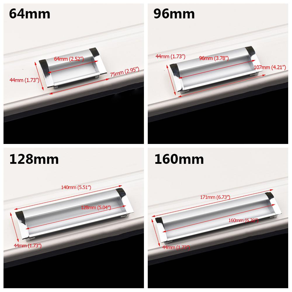 Aluminum Alloy Modern Cabinet Furniture Cupboard Door Handle Door Knob Embed Hidden Pulls