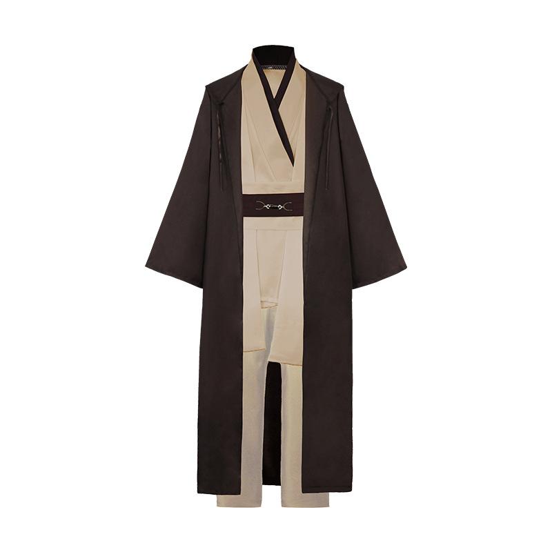 Obi Wan Kenobi Men Robe Jedi Knight Tunic Costume Hooded Uniform Full Set for Halloween Carnival Role Playing Costume