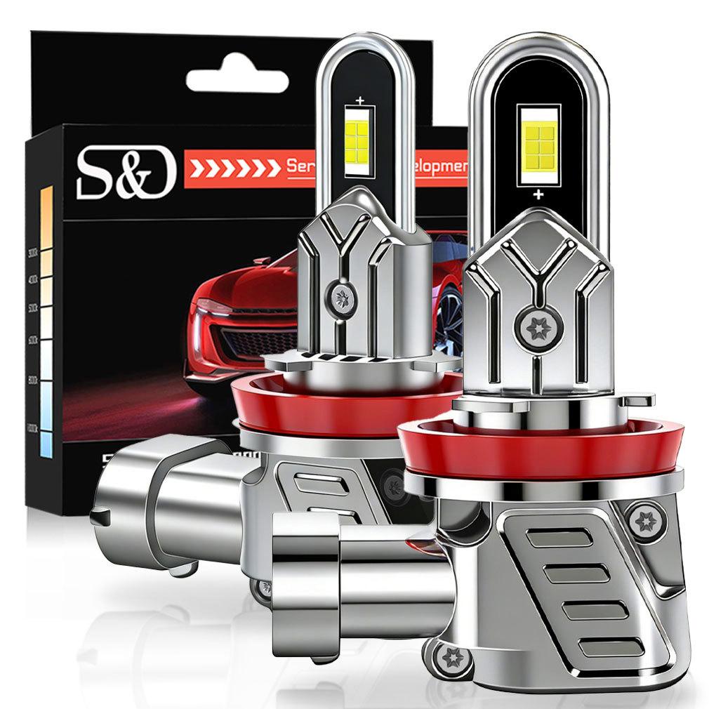 2Pcs H7 H4 LED Headlight Bulbs Canbus 30000LM 100W U-Shaped Copper Tube Car Light Turbo H11 9005 HB3 Headlamp 6500K White 12V With Fan