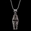 Vintage Men Human Skeleton Steampunk Coffin Chain Pendant Necklace Cross