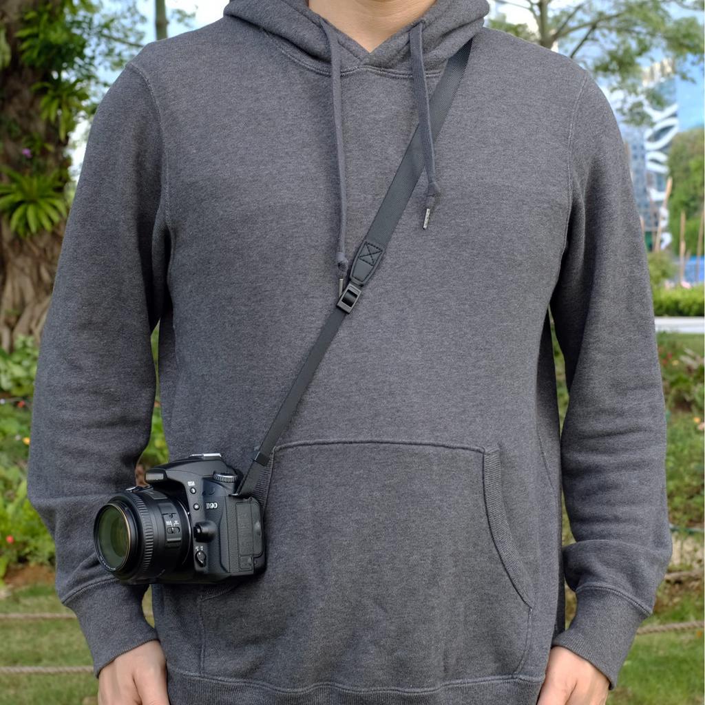 Slim Neck Strap Adjustable Length Shoulder Strap for Cameras [VKO] SLR/Mirrorless/Compact (Black