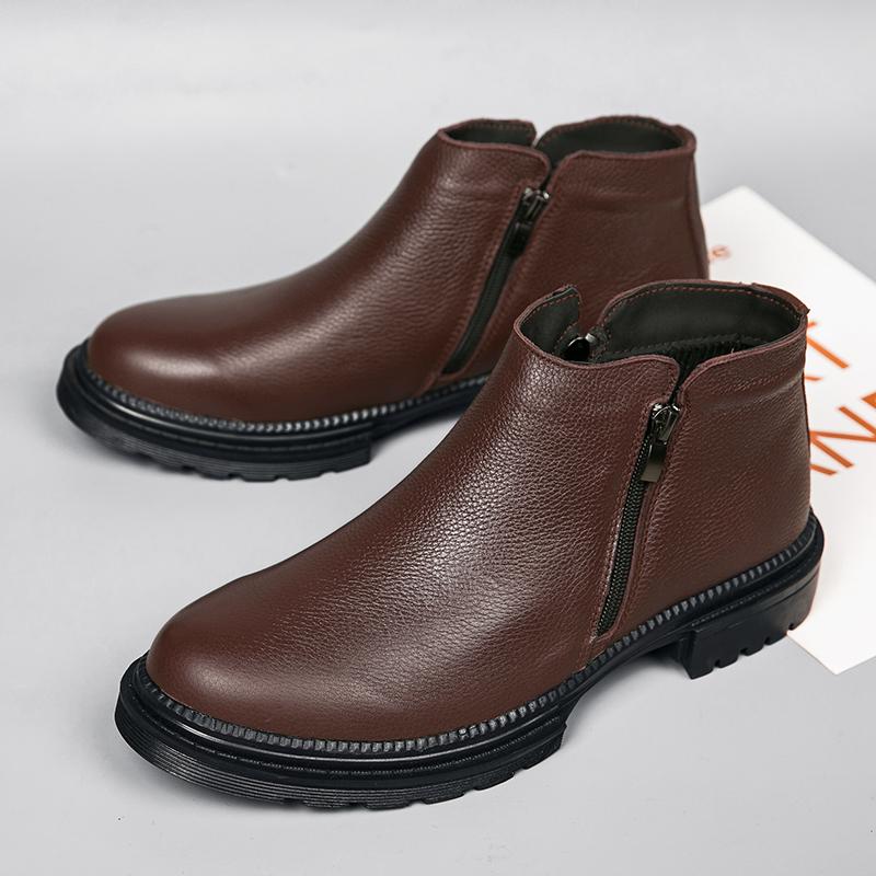 Мужские ботинки из натуральной кожи, повседневная деловая обувь для отдыха на открытом воздухе, итальянские дизайнерские ботинки «Челси», модные теплые ботинки в британском стиле