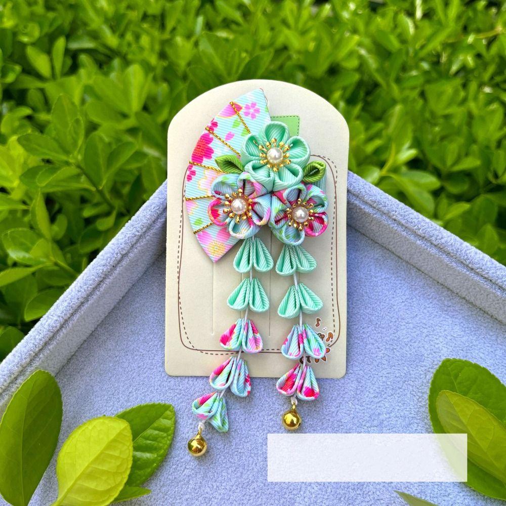 Японский стиль, японское кимоно, головной убор, заколка с цветочной кисточкой, милые аксессуары для волос