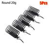 5Pcs Fishing Tackle Fishing Feeder Cage Round Square Trap Bait Basket Durable Fishings Lure Cage