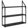 Wall Shelf In Black Oak Look 80 X 21 X 78.5 Cm Particleboard