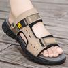 Модные летние сандалии для мужчин, повседневные уличные тапочки с кожаным верхом, нескользящие дышащие римские туфли, пляжные тапочки для мужчин
