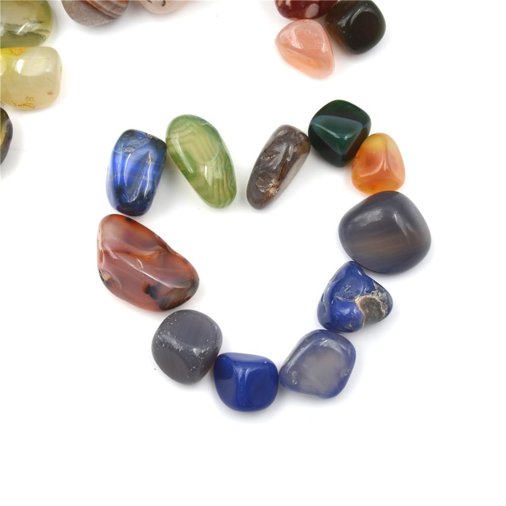 50G Mixed Colors Natural Agate Stones Gemstone Rock Tumble Stone 20Mm Decoration