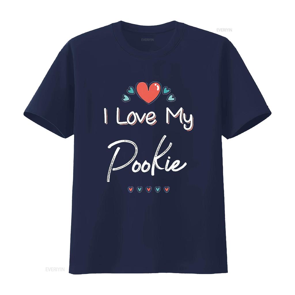 Mens I Love My Pookie Cute Mothers Day T Shirt Black 2X Large vintage Washed Casual streetwear Slightly Soft Comfortable homme