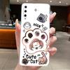 Casing For Honor Play 3 Case Aesthetic Fashion Cute Cat Cartoon Soft Silicone Back Cover Honor Play3 Transparent TPU Phone Case