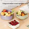Six-Piece Double-Layer Vegetable Washing Basket and Colander Set for Kitchen and Living Room