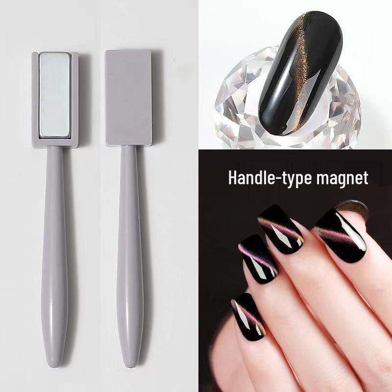 Heart-Shaped Cat's Eye Magnetic Beads with Snake Pattern - Detachable Multi-functional Nail Salon Tool.