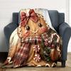 Gingerbread Christmas Decorations Blanket Soft Throw Blanket For Home Bedroom Bed Sofa Travel Office Solid Christmas Blanket