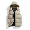 Mens Hooded Puffer Vest Solid Color Plus Size Warm Winter Fall Casual Outerwear