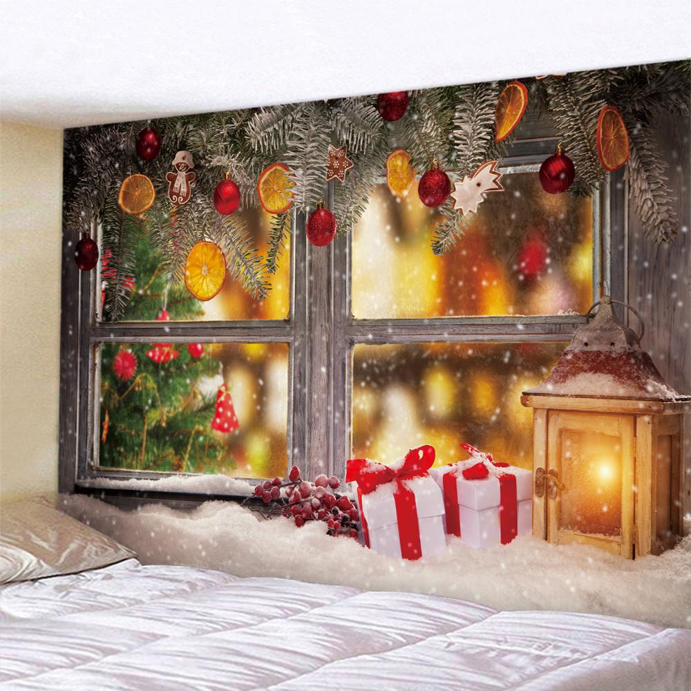 Домашний декор, Рождественский гобелен на окно, декор в стиле хиппи в стиле бохо, настенный декор для спальни, фон, ткань, Tapiz navideño