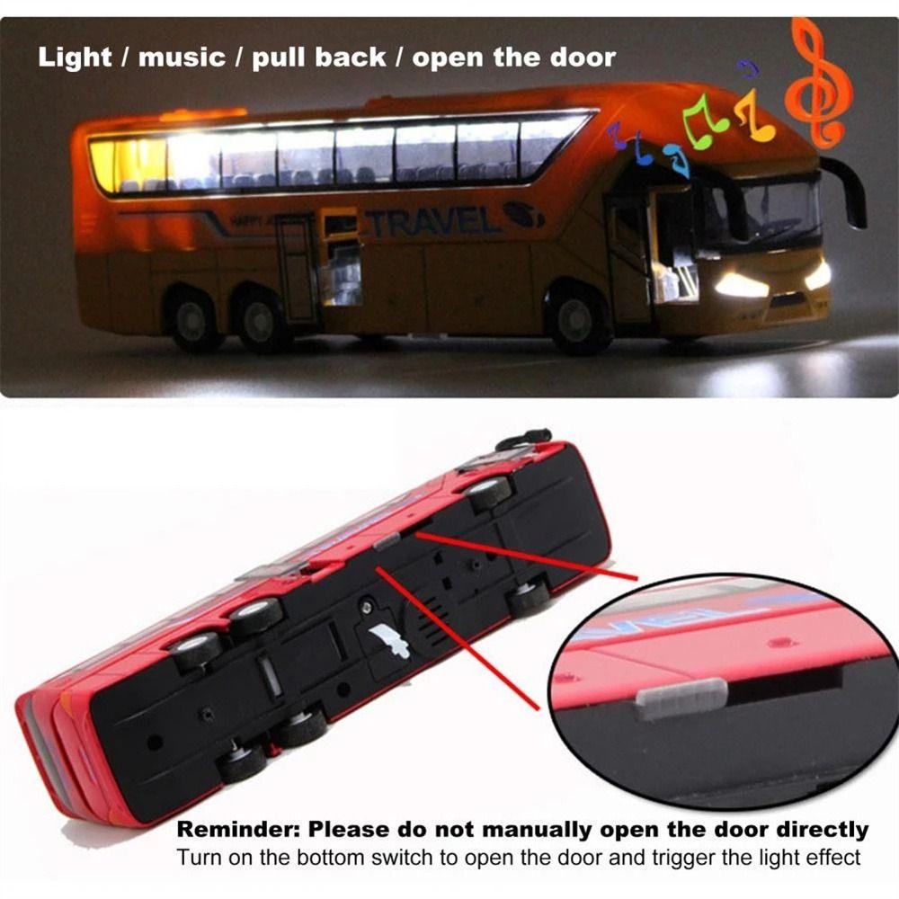 Music Car Bus Model Educational Toys Bus Toy Bus Model Car Toy Long-distance Bus Double Decker Bus
