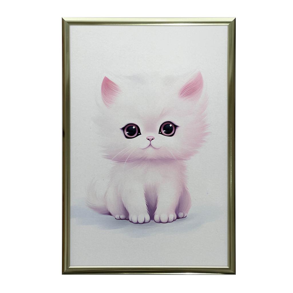 Koci Przyjaciel Koci Przyjaciel, 50X70 Cm, Rama Aluminiowa Złota, Papier Matowy 230 Gsm