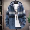 Men's Fall And Winter Casual Sweater Jacket Warm Knit Sweater Hooded Hoodie