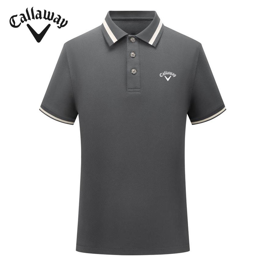 Callaway 2025 Летняя вышивка Гольф Бизнес Отдых Спорт Высококачественная хлопковая жаккардовая рубашка поло