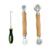 3Pcs Professional Screen Tool, Window Screen Spline Roller Tool with Wood Handle Bearing Wheel Screen Door Repair Kit