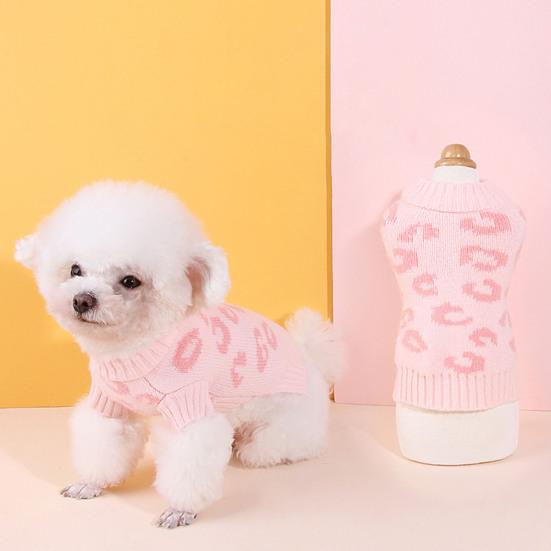 Нежный свитер для домашних животных, шерстяная пряжа с короткими рукавами, теплая одежда для собак с принтом