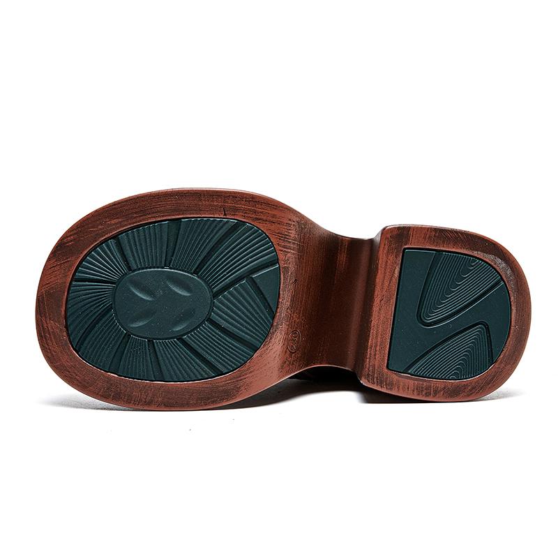 GKTINOO Женские мотоботы из натуральной кожи 2025 Новые на молнии с круглым носком Женская обувь Ручная работа Ретро Платформа Короткие ботинки