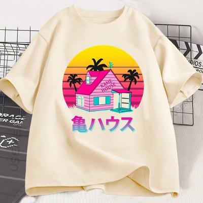 Женская футболка Kame House Футболка Мастера Роши Футболка в японском стиле Повседневная футболка с коротким рукавом Футболка Женская одежда