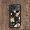 Черный кот Графический монтаж Чехол для телефона Для iPhone 17,16,15,14,13,12,11,Pro,Max,Plus,X,XS,SE4,E,Mini Черный Утолщенный бортик Чехол