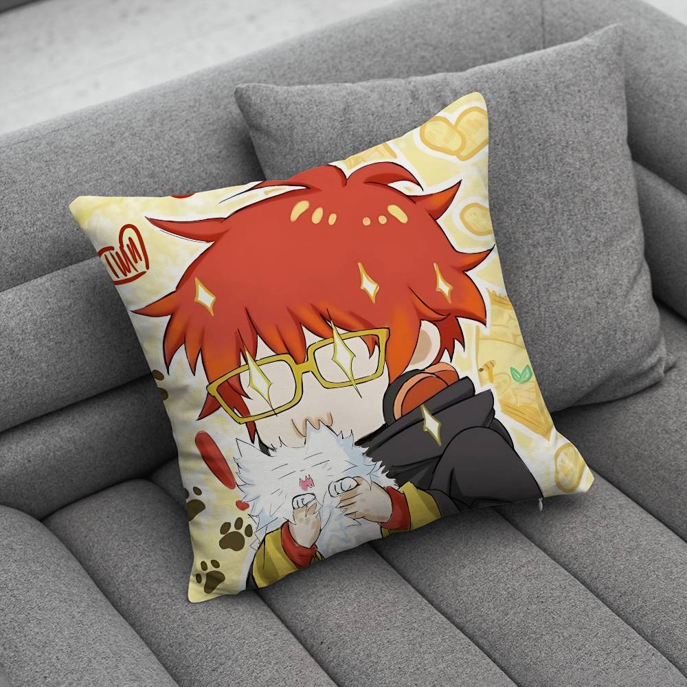 Аниме Mystic Messenger Игра 707 Наволочка Наволочка против пылевых клещей Невидимая молния шелковистый короткий плюш Чехол для подушки дивана