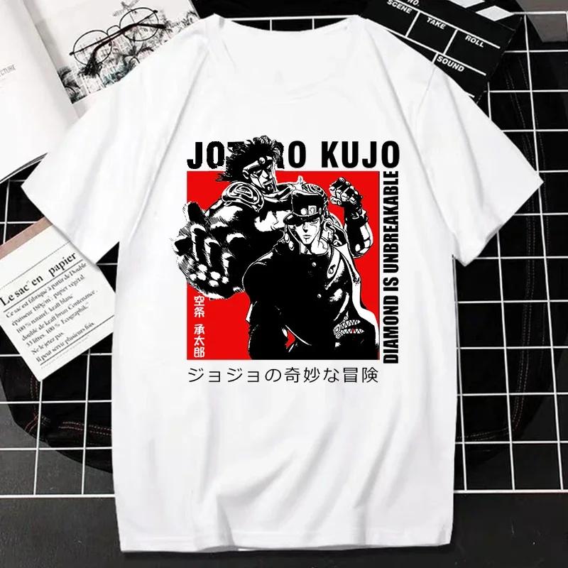 Горячая футболка Jojo Bizarre Adventure Anime для мужчин с крутым принтом Harajuku Japan Manga Streetwear унисекс футболка Camisetas Fshion Tee Top