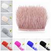 1meters Ostrich Feathers Fringe Trim For Needlework And Handicrafts 8 -10cm Feather Dress Accessories Plumes Fringes For Clothes 