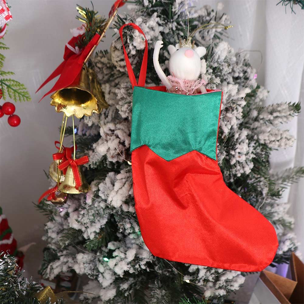 Navidad Классические Рождественские Носки Красные и Зеленые Подарочный Пакет Конфетные Подарочные Пакеты Простые Украшения Рождественские Носки Рождественские Украшения