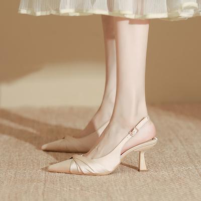 Остроносые босоножки Женская мода Женская обувь Весенние женские босоножки на высоком каблуке