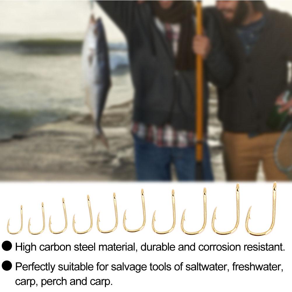 500Pcs Box High Carbon Steel Fishhooks Sharpened Barbed Circle Fishing Hooks Set 3 12 (#3)