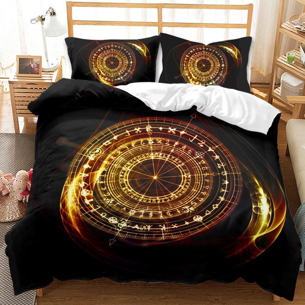 3D Starry Sky Feather Pattern Bedding Set Starry Plate Printed Quilt Cover and Pillow Case 2 or 3 Extra Large AU240 * 270 Home Decoration