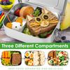 304 Stainless Steel Lunch Box 3 Compartments Lunch Boxes 1500ML Food Container  with 2 Seasoning Boxes for Children's and Adults