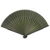KYOETSU Folding Pure Bamboo Set of 2 Folding Fan, Silk, Plain, Two-Color Black, (Folding Fan, Bag) Women's (14)