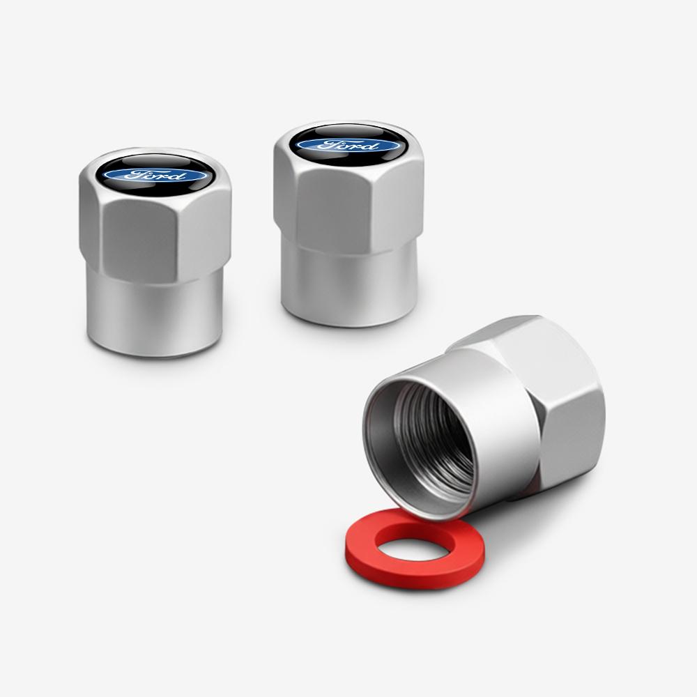 4Pcs Car Accessories Metal Alloy Tire Valve Tyre Stem Air Caps For Ford Focus mk7 Fiesta Transit ESCORT Mondeo ST Racing Mustang