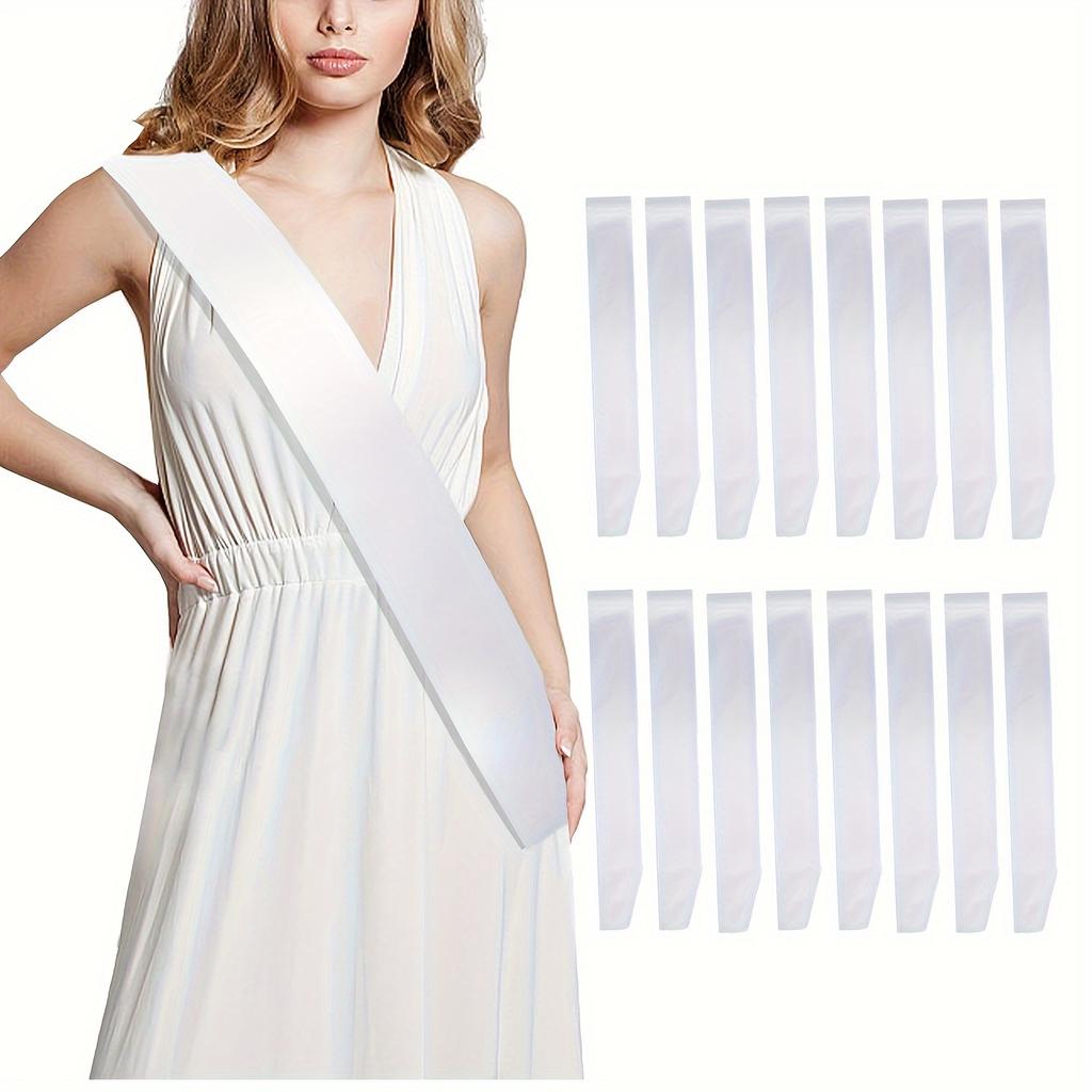 10pcs, Blank Satin Sashes Plain Sashes Party Accessory for Graduation Wedding Bachelorette Party DIY Supplies (White)