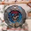 10 Inch Pirate Skull Wind Chime Metal Rotating Mandala Garden Decor for Outdoor Patio Lawn Yard No Electricity Needed Artistic Suncatcher