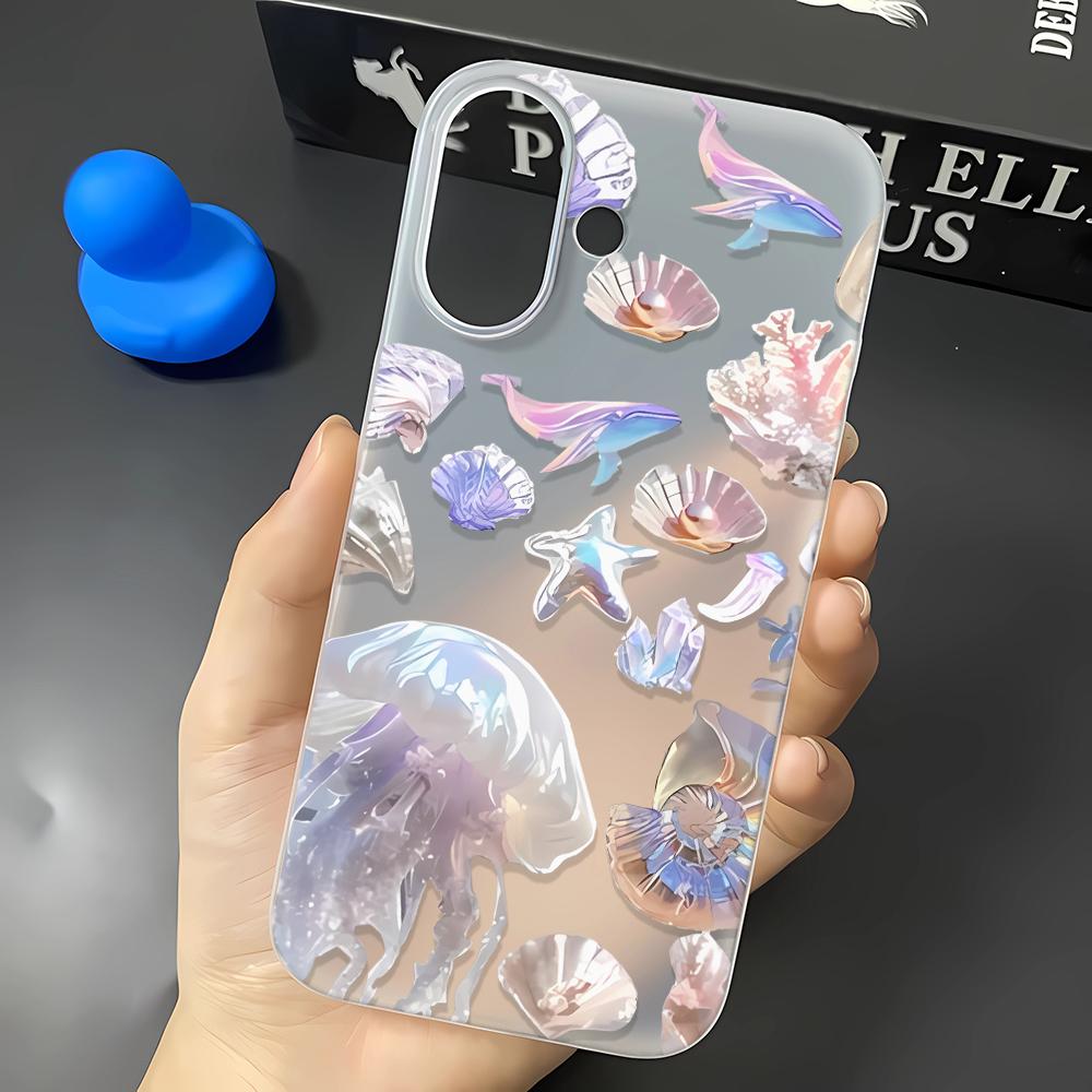 Чехол для телефона для iPhone 15 Plus 17 Air 16 13 14 12 11 Pro Max Точный вырез Funda Цветной корпус Медуза Устойчивый к царапинам чехол