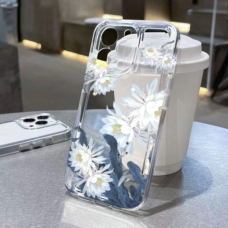Butterfly and flower patternr Phone Case For IPhone 17 16 15 Pro Max 14 13 12 11 Plus 17e 16e Transparent Bumper Cover