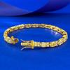 Gold-Plated Luxury Set 4 * 6Mm Pigeon Egg Full Diamond Yellow Diamond Oval Bracelet For Women