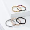 Silver Simple Pearl Sand Titanium Steel Ring for Women Stacking Jewellery 2mm Wide Fashion All-match Couple Finger Ring