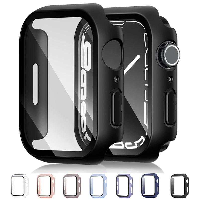 Стекло+Чехол для Apple Watch корпус 9 8 7 6 SE 3 iWatch Аксессуар Защитное стекло Apple watch series 44мм 40мм 38/42мм 45мм 41мм