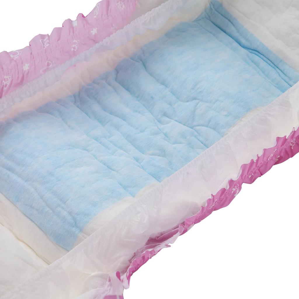 Набор подгузников для взрослых CutiePlusU (10 штук) с этикетками, Максимальная ночная впитываемость - Принцесса (M, Размер 71-96см)