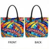  Colorful Stained Glass Print Tote Bag Large Capacity Casual Shoulder Handbag for Daily Use